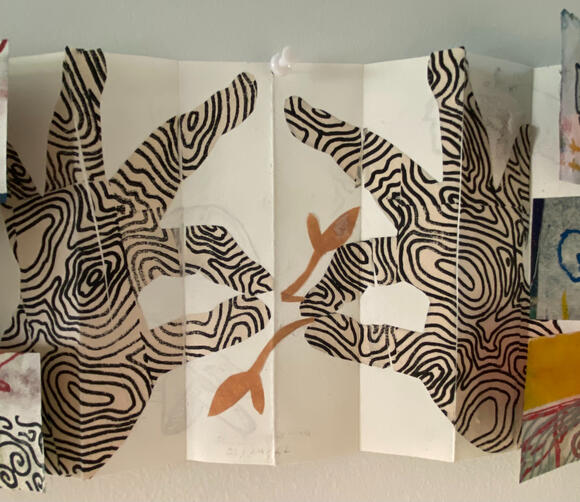 Laser Block Print Close Up